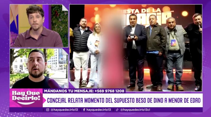 Dino Gordillo es acusado de besar en la boca a menor de edad en Villa Alegre.