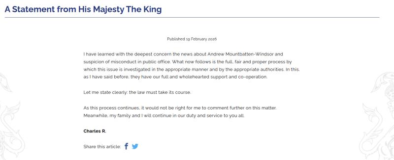 ROYAL UK | Comunicado