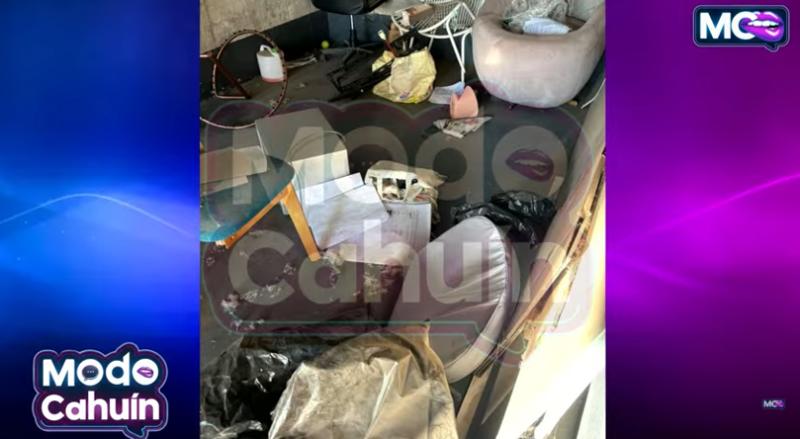 Así quedó el departamento de Pancha Merino tras abandonarlo | Captura Modo Cahuin