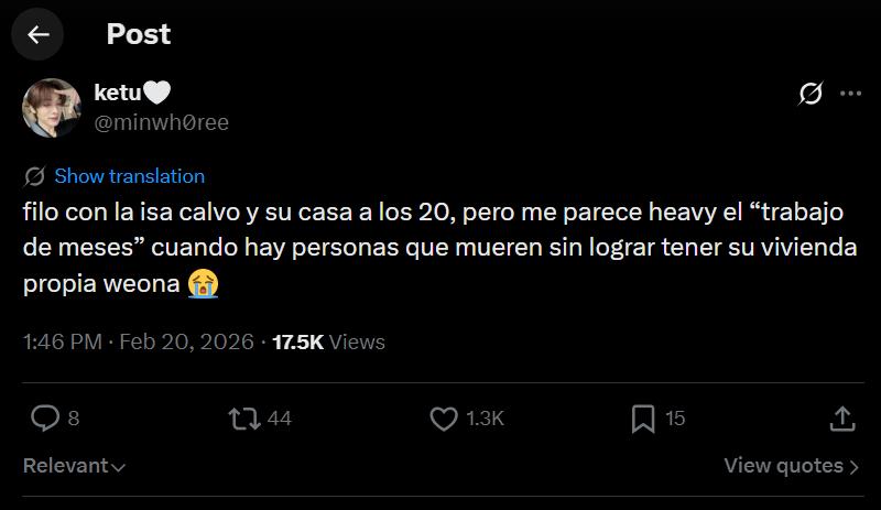 Criticas contra Isabel Calvo por comprar su primera propiedad - X