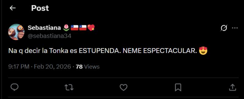 Tonka Tomicic se llena de halagos tras aparecer en la Gala de Viña 2026 - X