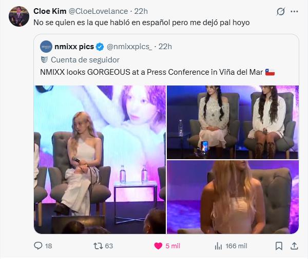 Captura de X, personas que asistieron a la conferencia de prensa de NMIXX