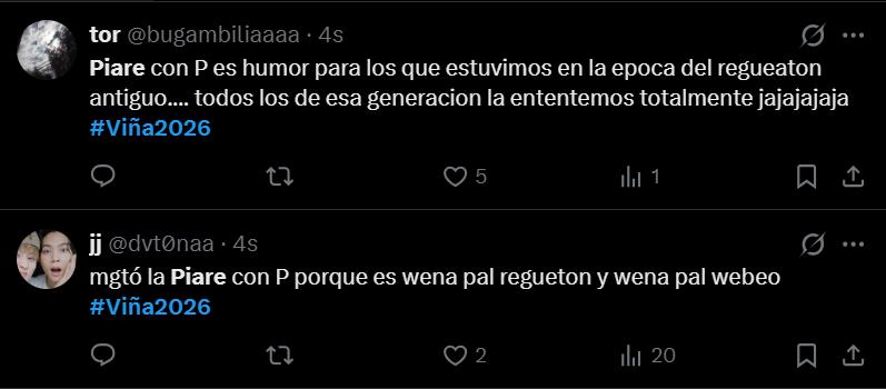 Piare con Pe conquistó a la Quinta Vergara en Viña 2026 - X
