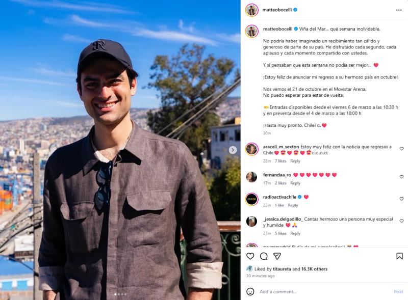 Matteo Bocelli | Instagram