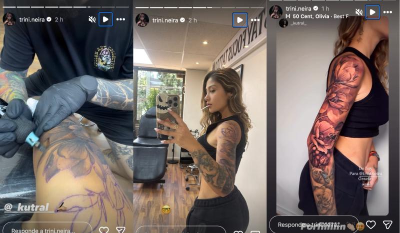 Trini Neira muestra su tatuaje en su cuenta de Instagram.