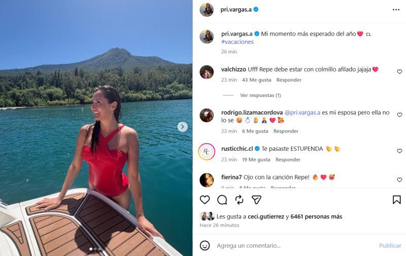 Priscilla Vargas durante sus vacaciones | Instagram