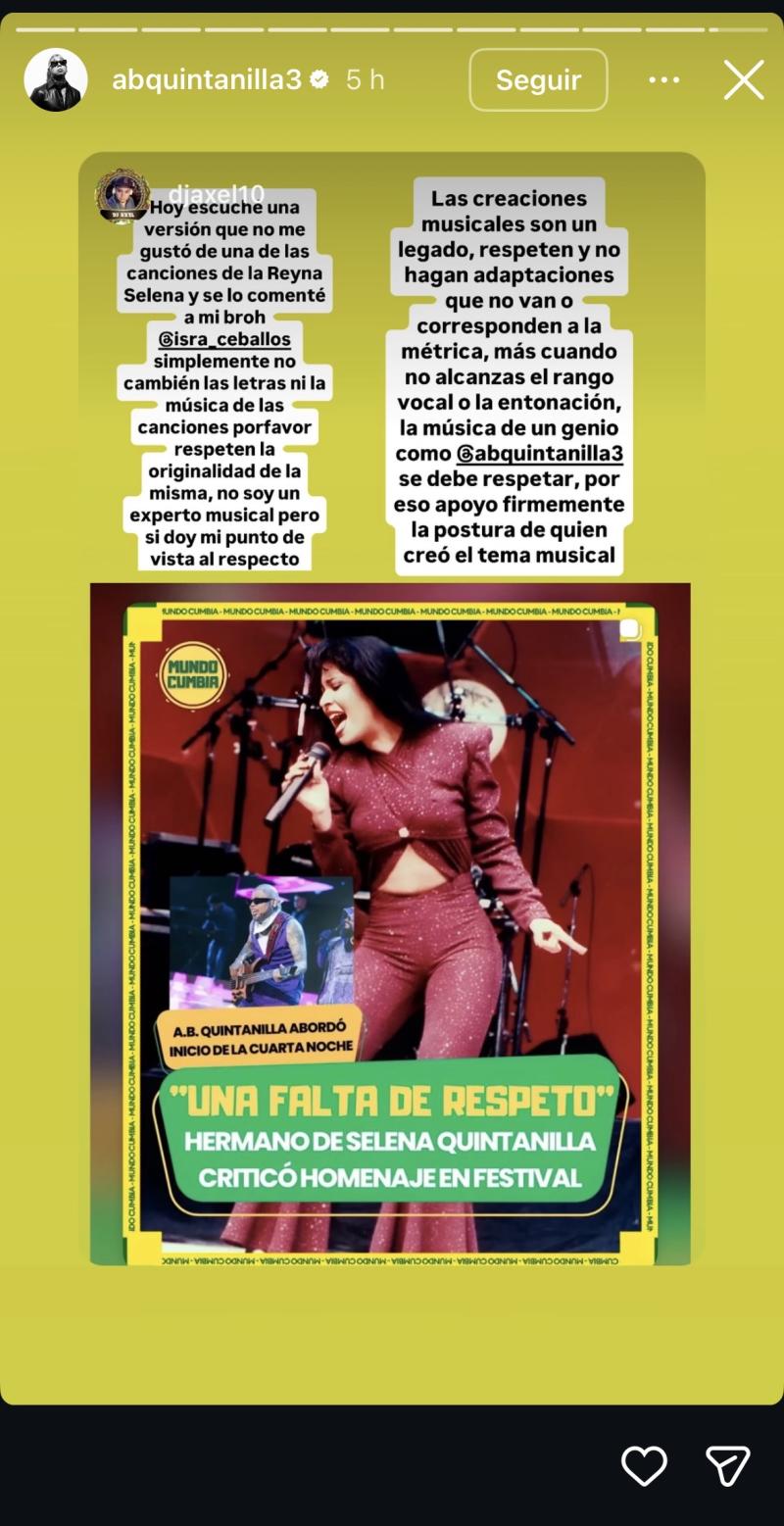 Hermano de Selena criticó el homenaje a la cantante.