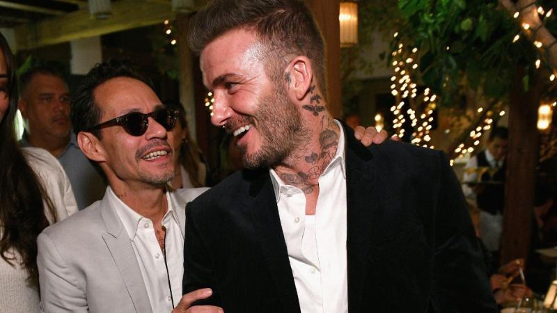 Marc Anthony y David Beckham