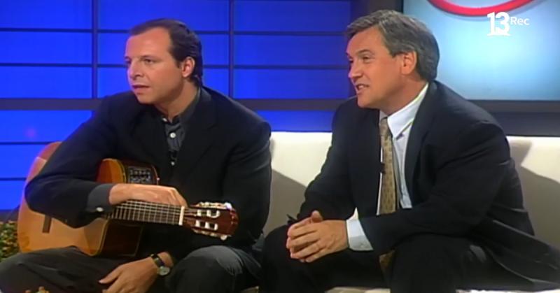 Alberto Plaza y Sebastián Piñera en La noche de Cecilia, 1999
