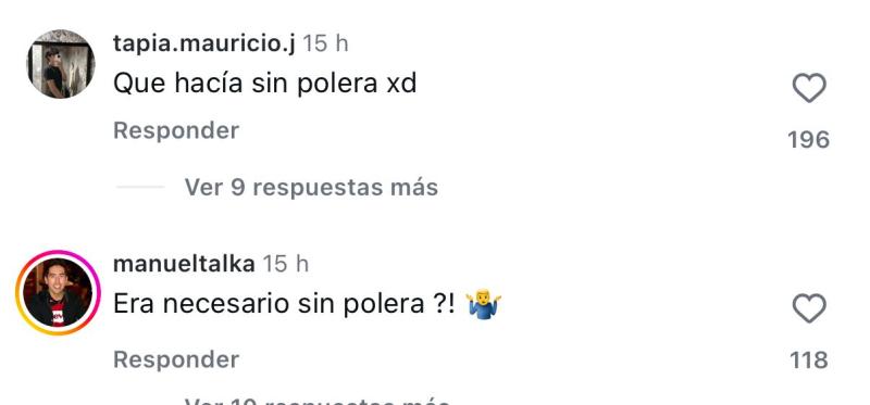 Comentarios en post de Sammis Reyes y Emilia Dides | Instagram