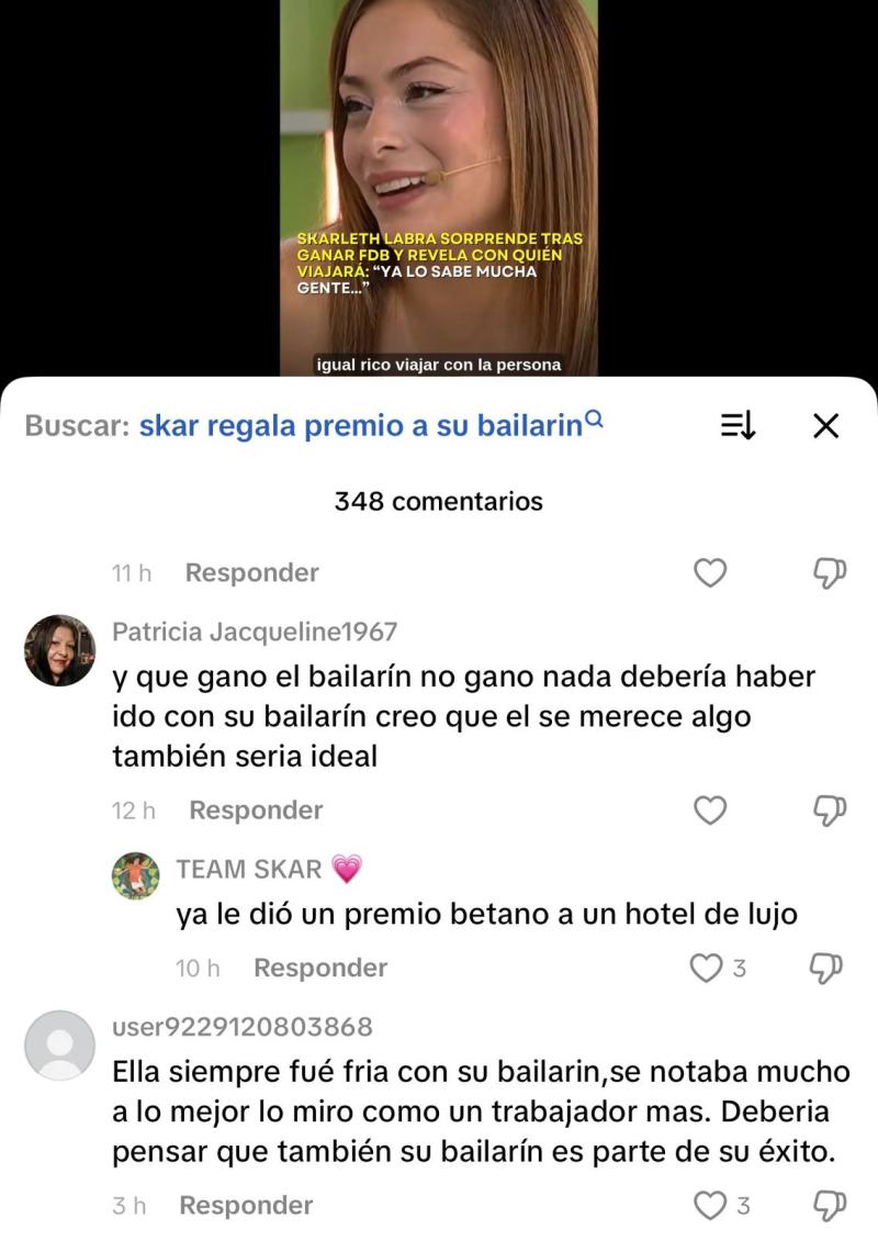Criticas que recibió Skarleth Labra - Tiktok
