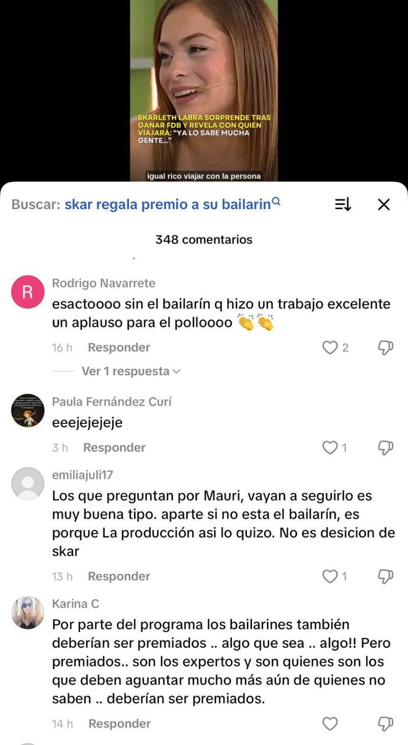 Criticas que recibió Skarleth Labra - Tiktok