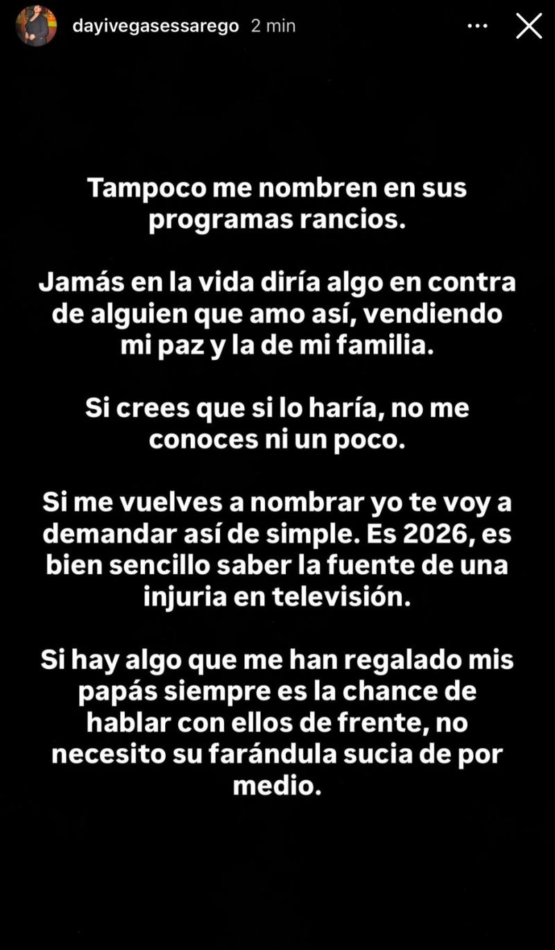 Hija de Américo reacciona a dichos en programa de espectáculo - Instagram