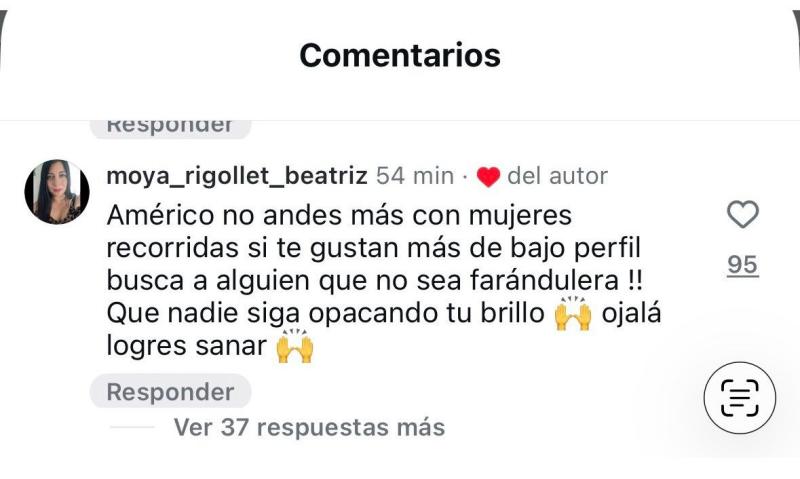 El polémico like de Américo a comentario sobre Yamila Reyna - Instagram