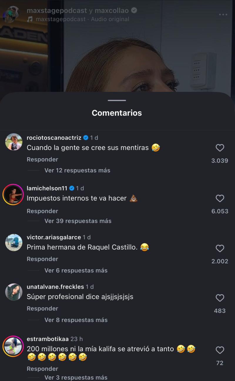 Actriz Rocío Toscano reaccionó a dichos de DJ Isi Glock - Instagram