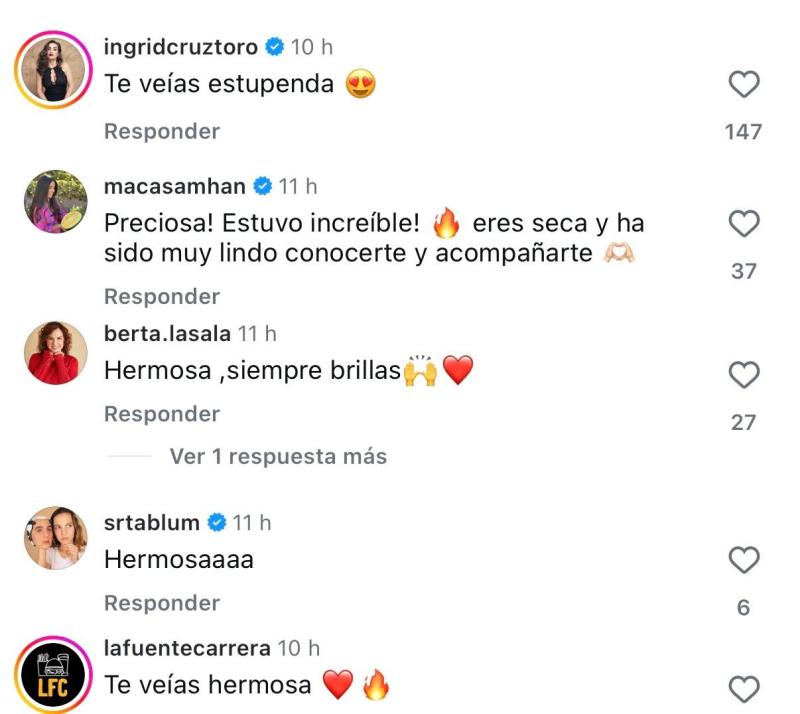 Comentarios en post de Belén Mora | Instagram