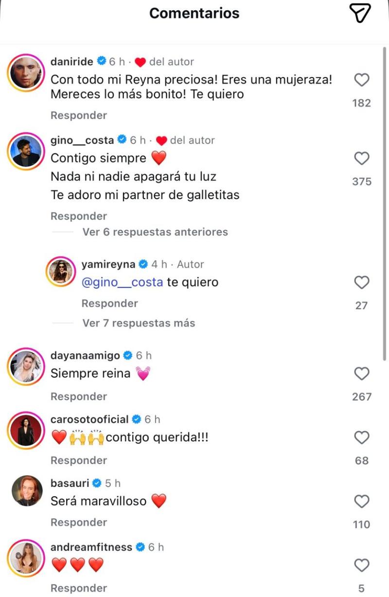 Comentarios en post de Yamila Reyna | Instagram