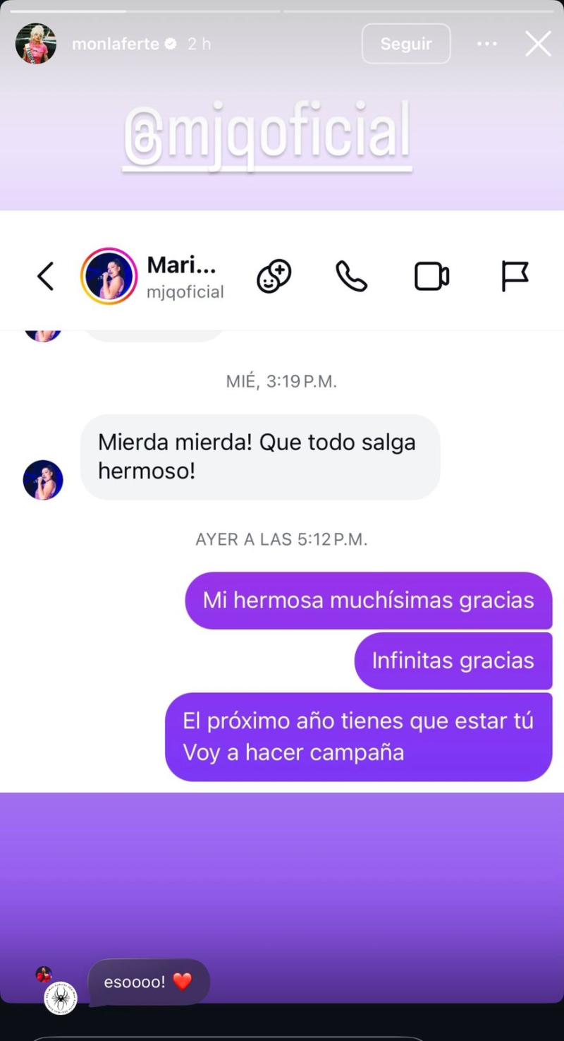 El sorpresivo mensaje de Mon Laferte a María José Quintanilla - Instagram