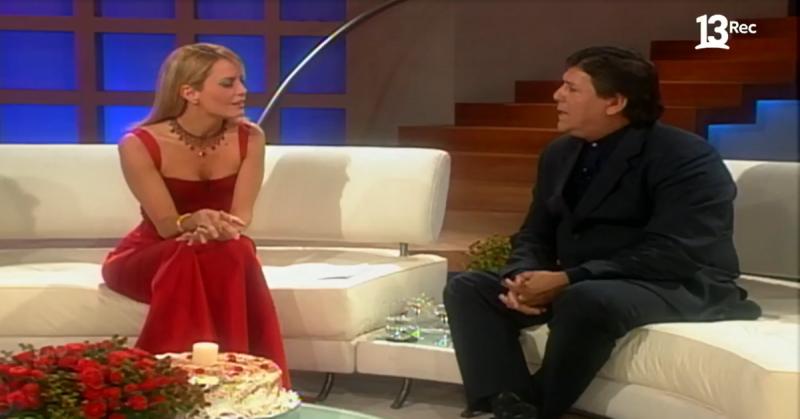 Cecilia Bolocco y Zalo Reyes en La noche de Cecilia, 1999