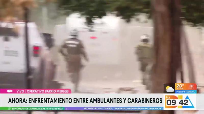 Enfrentamiento entre ambulantes y carabineros en barrio Meiggs | Tu Día
