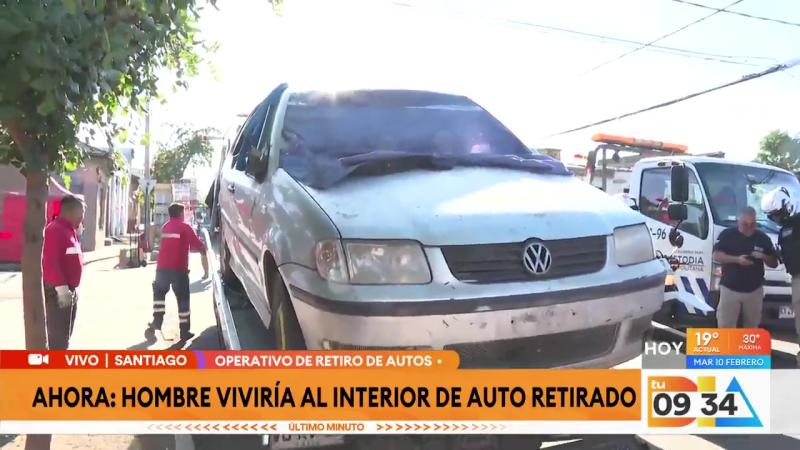 Santiago: Hombre es detenido tras resistirse a retiro de vehículo que usaba como hogar | Tu Día