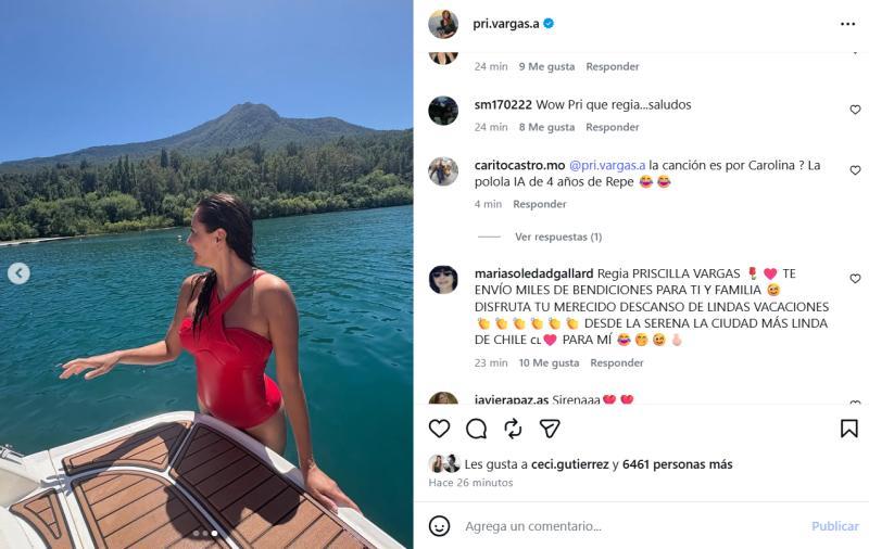 Priscilla Vargas durante sus vacaciones | Instagram