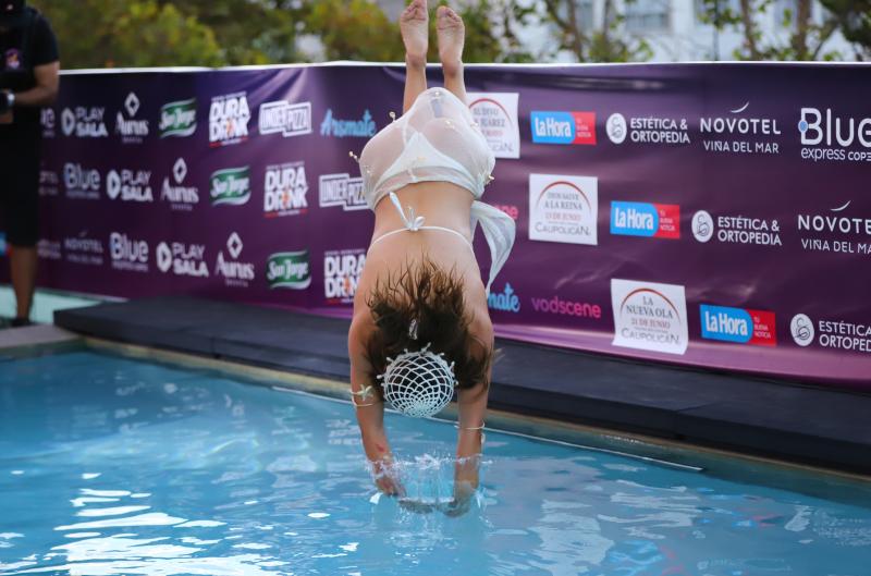 Skarleth Labra y su piscinazo como Reina de Viña 2026 - Aton