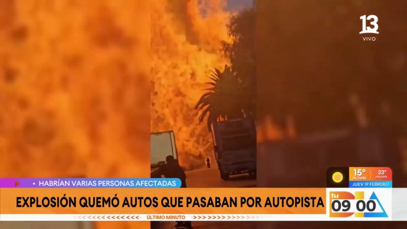 Explosión quemó autos que pasaban por la autopista | Renca | Tu Día