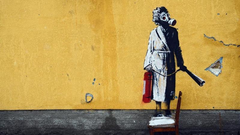 Obra de Banksy en Ucrania | OLEKSANDRA BUTOVA / ZUMA PRESS