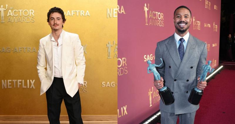 Timothée Chalamet y Michael B. Jordan en los SAG Awards