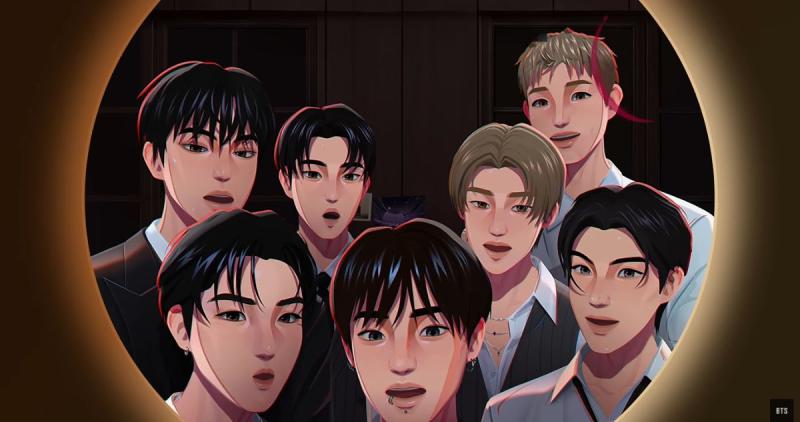 BTS animación escuchando Arirang