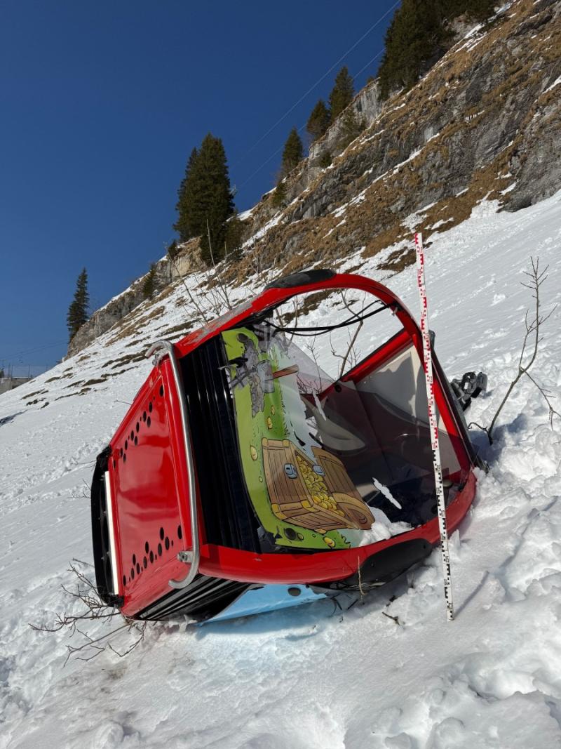 La cabina solo portaba a una persona, la que falleció pese a los esfuerzos de los equipos de emergencia/AFP