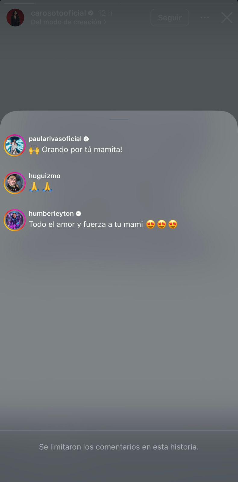 Historias recibieron varias respuestas de amigos de la cantante | Instagram