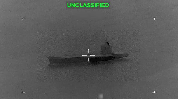 El portadrones iraní parece estar recalado y sin actividad en el momento previo al ataque/CENTCOM