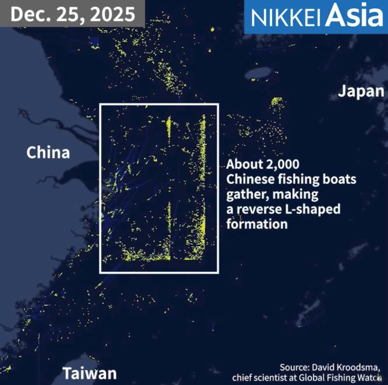 Varios sistemas de rastreo visualizaron los movimientos de la flota pesquera de China/Global Fishing Watch