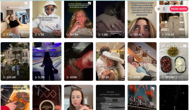 Videos compartidos por la influencer Marti Palza en Tiktok - Captura