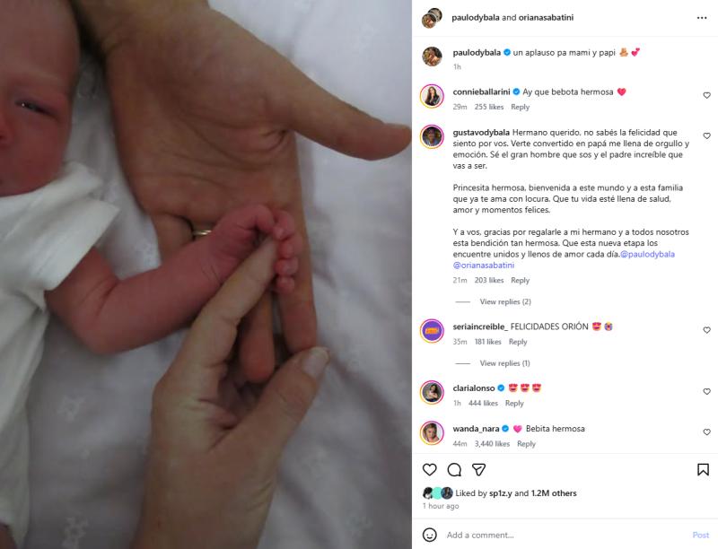 Post de Paulo Dybala y Oriana Sabatini | Instagram