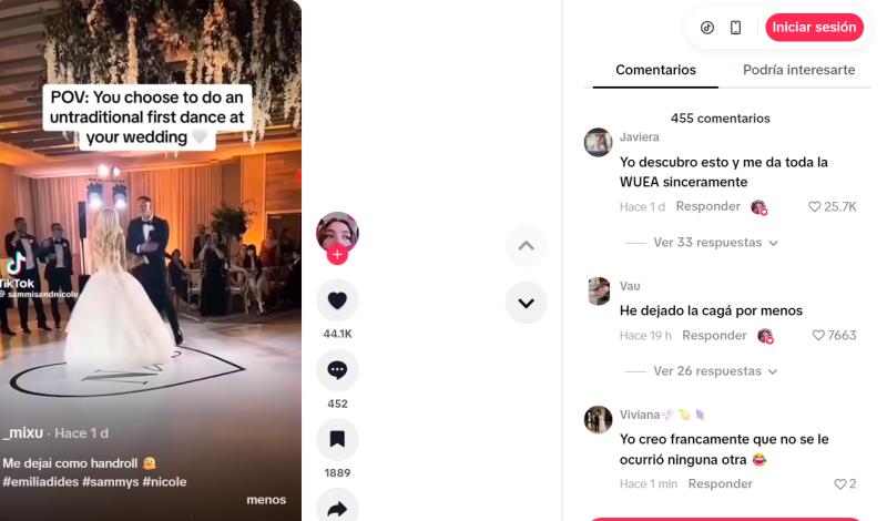 Comentarios que desató la publicación de Sammis Reyes - Captura Tiktok