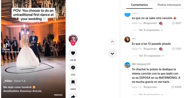 Comentarios que desató la publicación de Sammis Reyes - Captura Tiktok