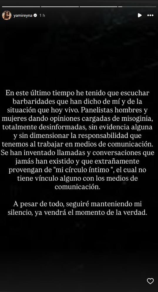 Yamila Reyna niega llamadas telefónicas a Américo | Instagram