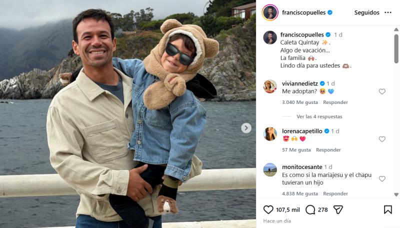 El comentado paseo de Francisco Puelles, Montserrat Ballarin y su hijo - Instagram