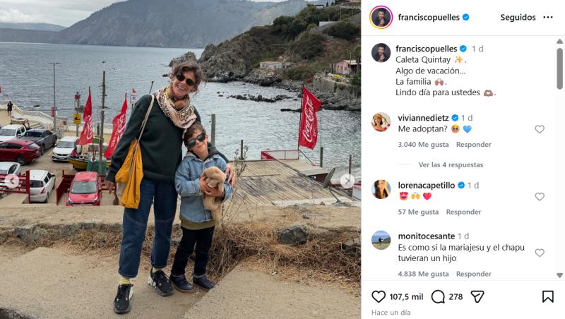 El comentado paseo de Francisco Puelles, Montserrat Ballarin y su hijo - Instagram