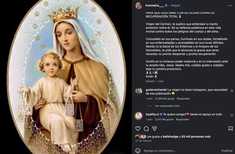 Fran Maira en su cuenta oficial de Instagram.