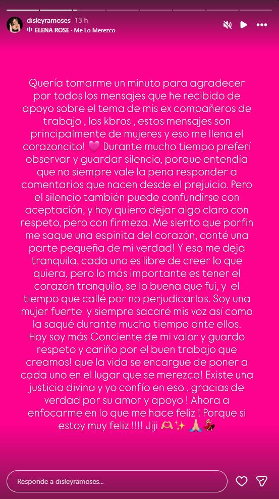 Disley Ramos entrega más detalles sobre su salida de “Los Kbros” | Instagram