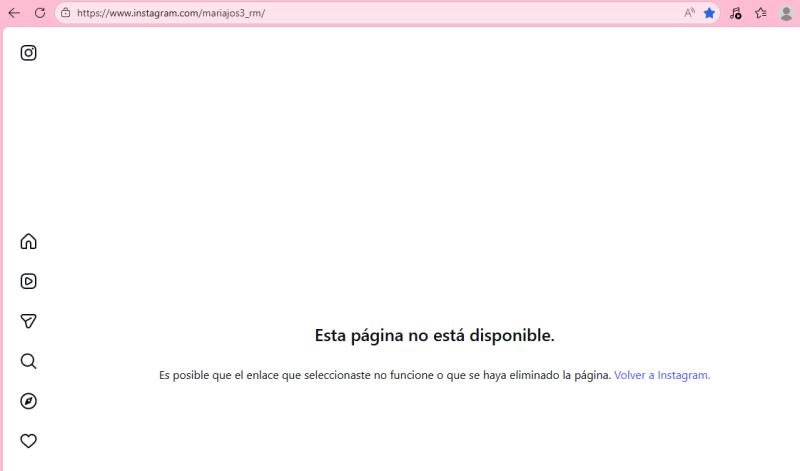 María José Reyes habría eliminado o suspendido su perfil de Instagram