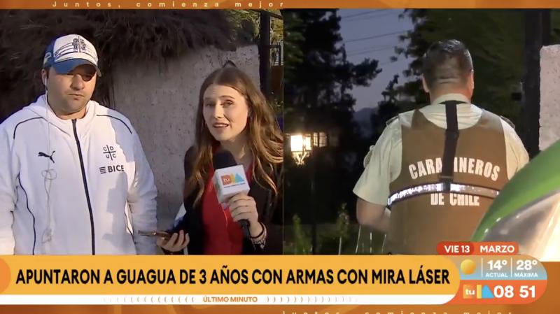 Violento turbazo en Pirque, apuntaron a niña de tres años con arma láser.