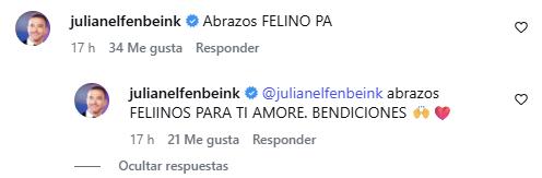 mensaje de julián elfenbein a mane swett | Instagram