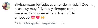 Comentario de Silvina Szamszur, pareja de Karim Butte | Instagram