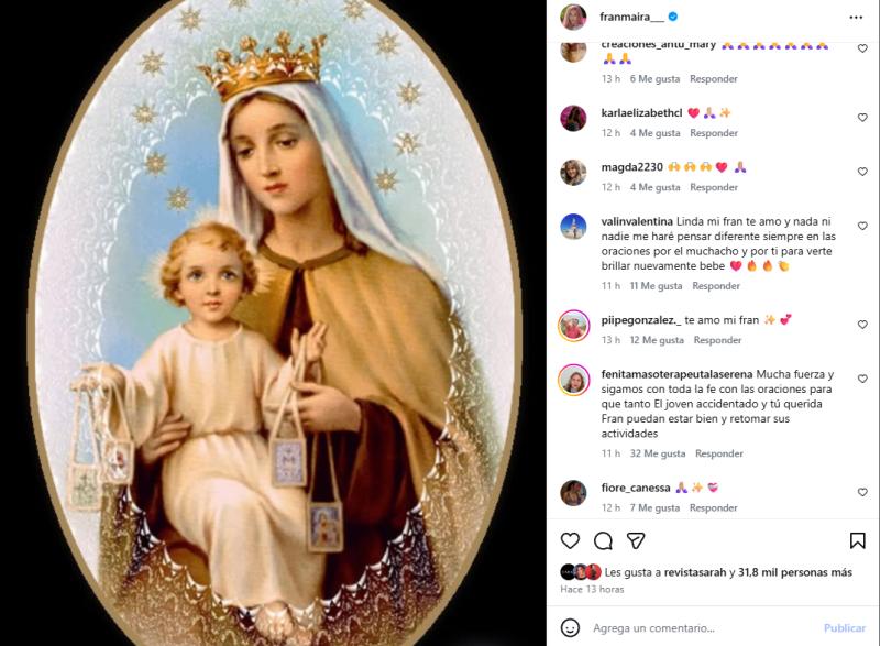 Fran Maira entrega positiva noticia sobre joven que atropelló | Instagram
