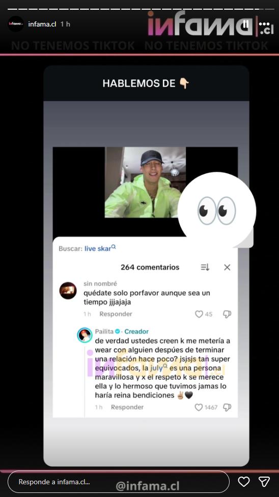 Pailita se refiere a quiebre con July | TikTok